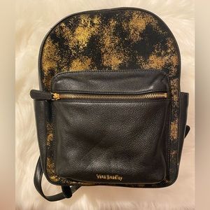 Vera Bradley Leather Leighton Backpack In Bronze Age